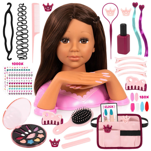 Bayer Charlene Super Model Magic Nails Styling Head Brunette
