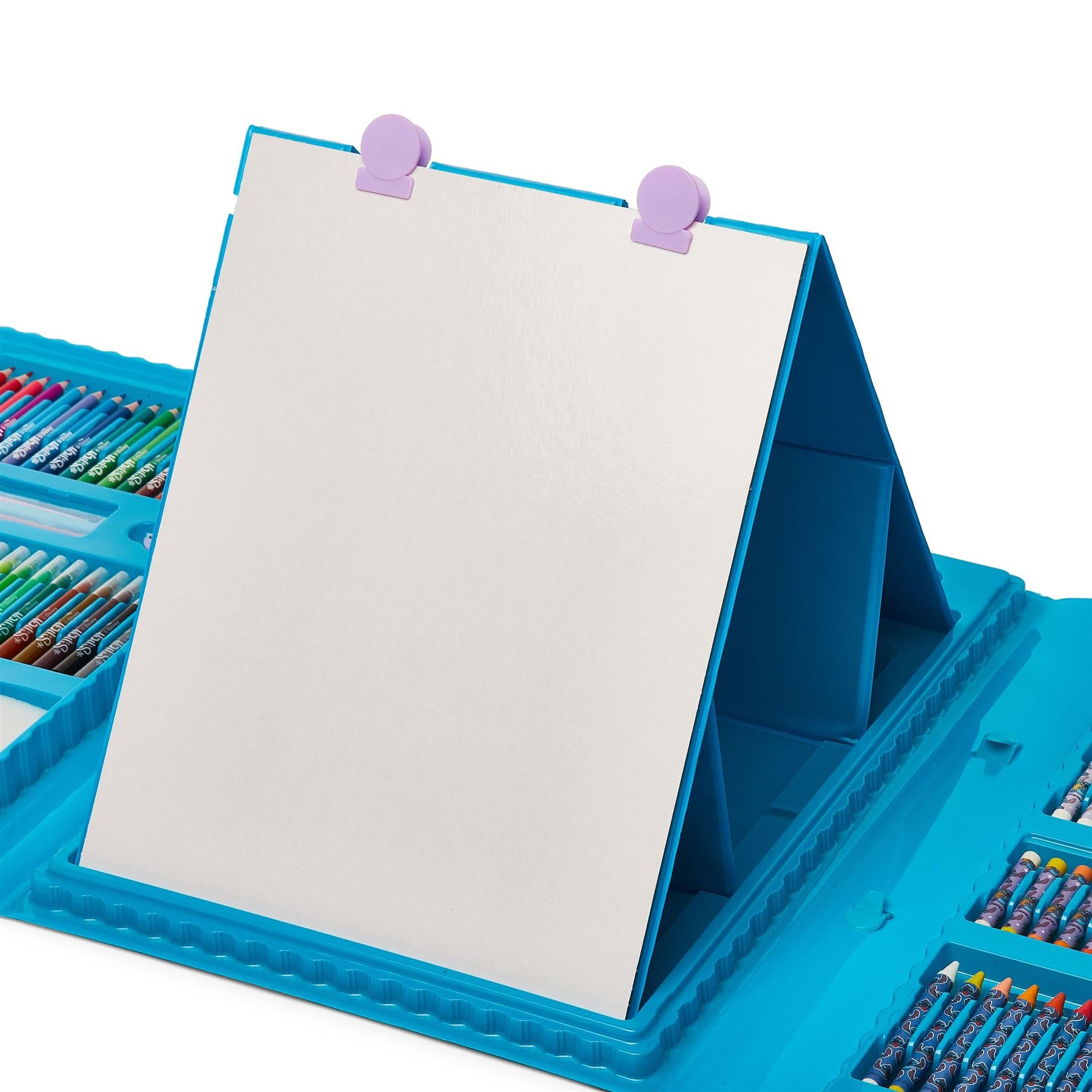 Disney Stitch 162 Piece Childrens Easel Set with Whiteboard, Chalkboard & Accessories