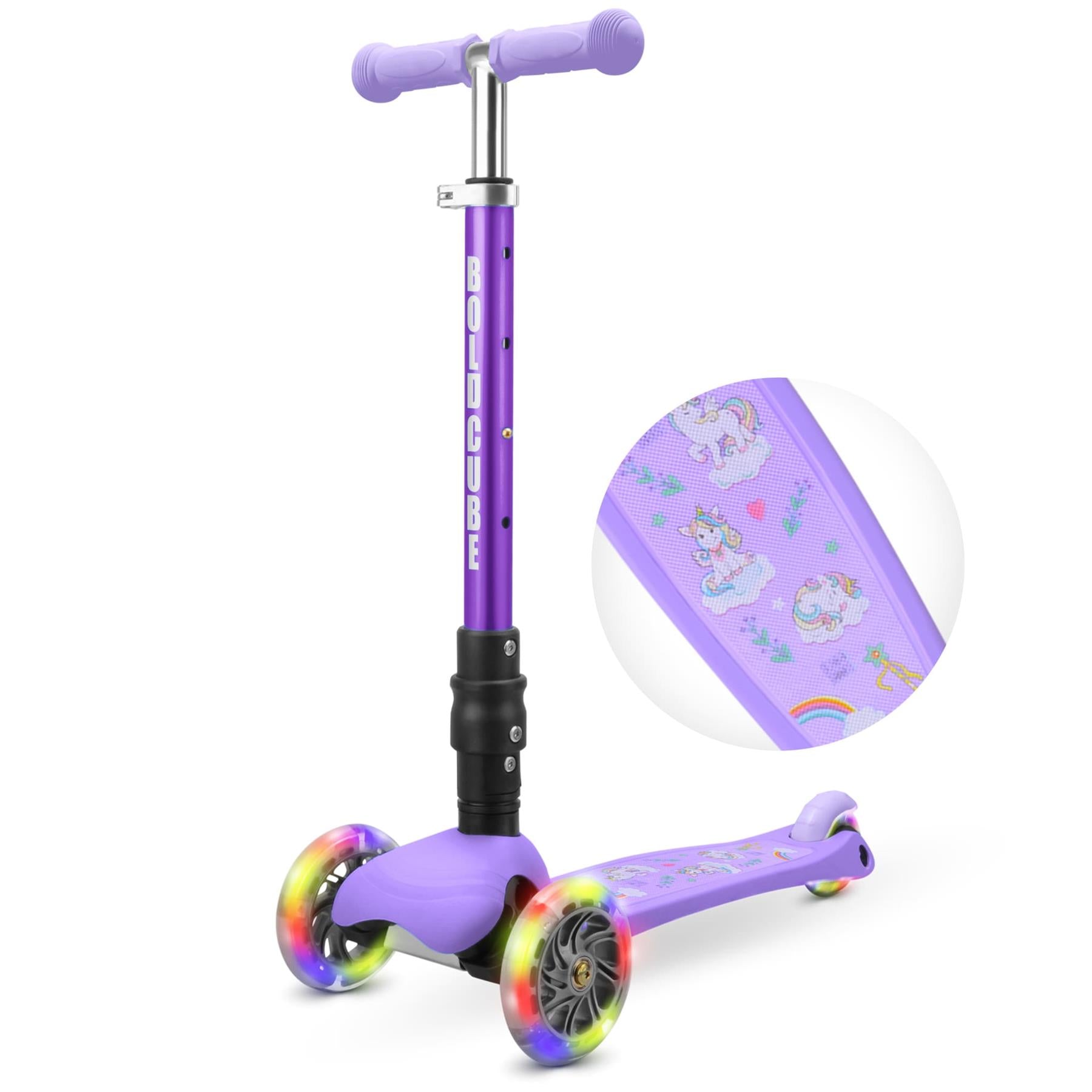 Boldcube Teeny Fold 3 Wheel Scooter - Unicorn