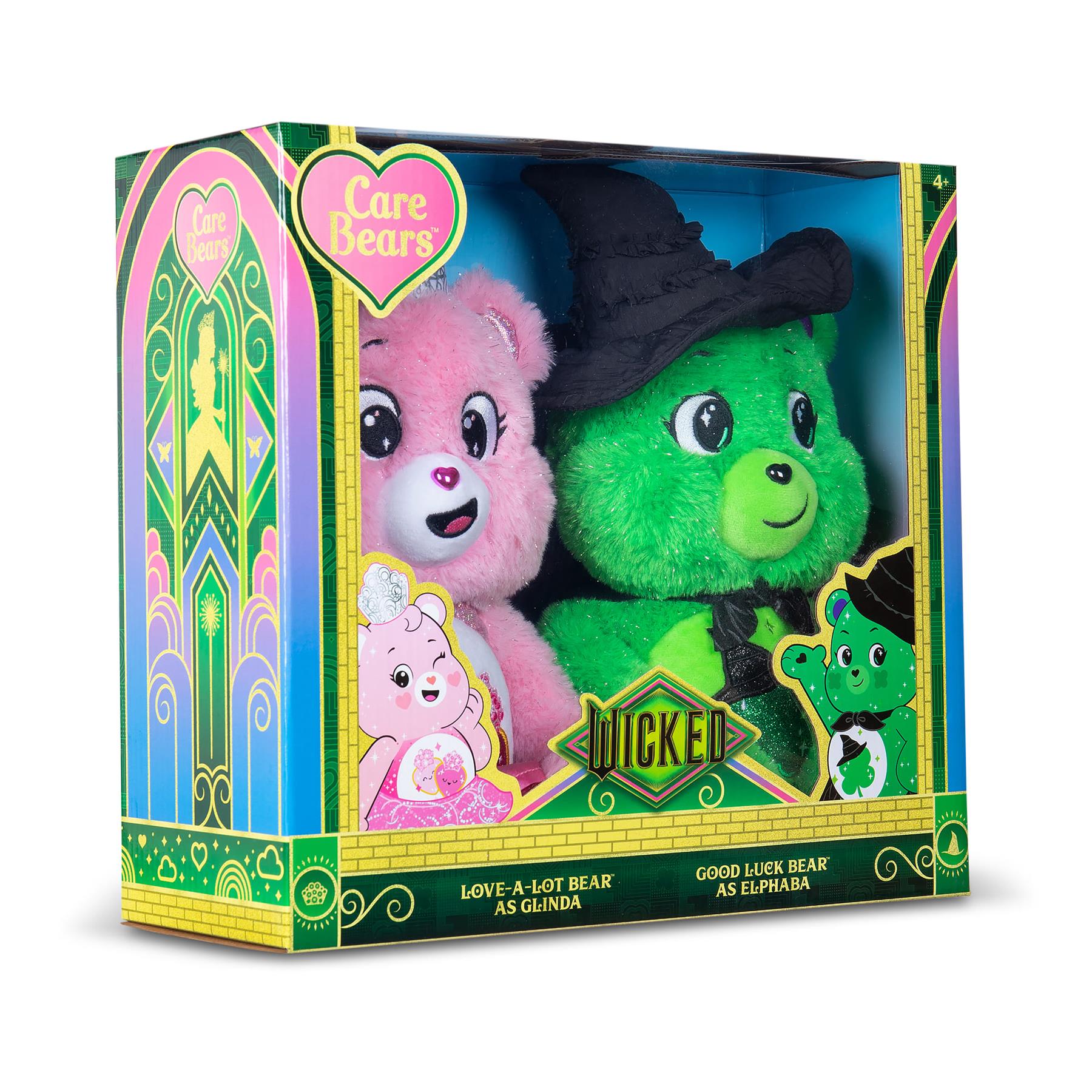 Care Bears Wicked Movie Plush - Love-a-Lot Bear as Glinda & Good Luck Bear as Elphaba