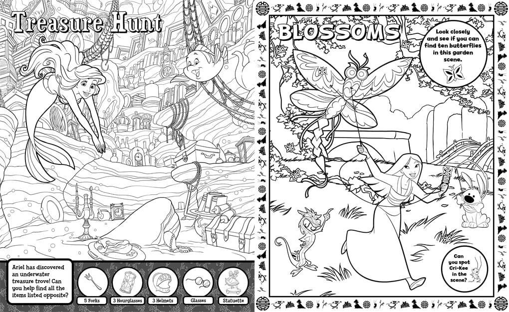 Disney Princess Search & Find Colouring Book
