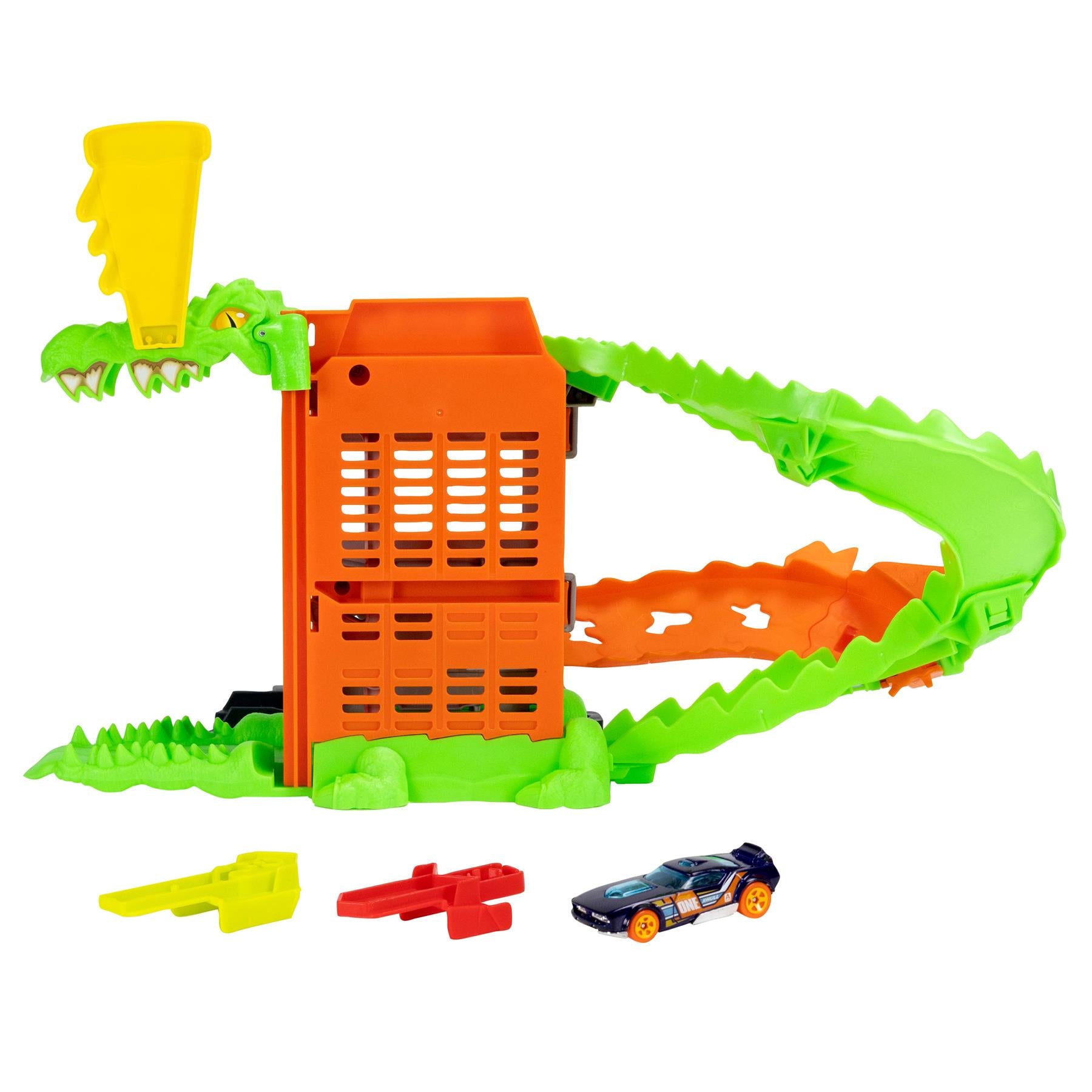 Hot Wheels City Croc Pizza Attack Playset & 1:64 Scale Toy Car