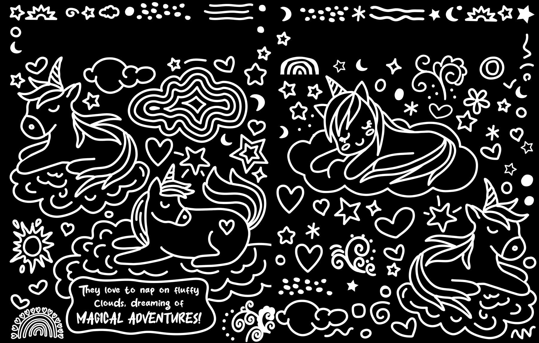 Neon Doodles Book - Unicorn
