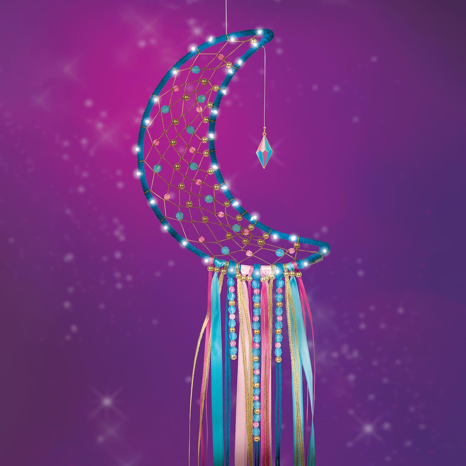Make It Real Lunar Dream Catcher With Lights Blue