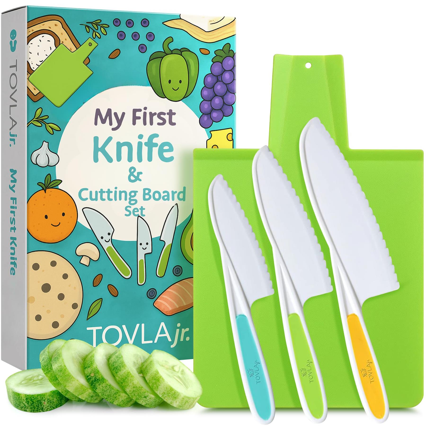 Tovla Jr. Montessori Premium Nylon Knife & Foldable Cutting Board Set