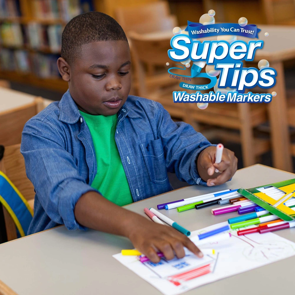 Crayola 40 SuperTips Washable Markers Classic & Pastel Colours