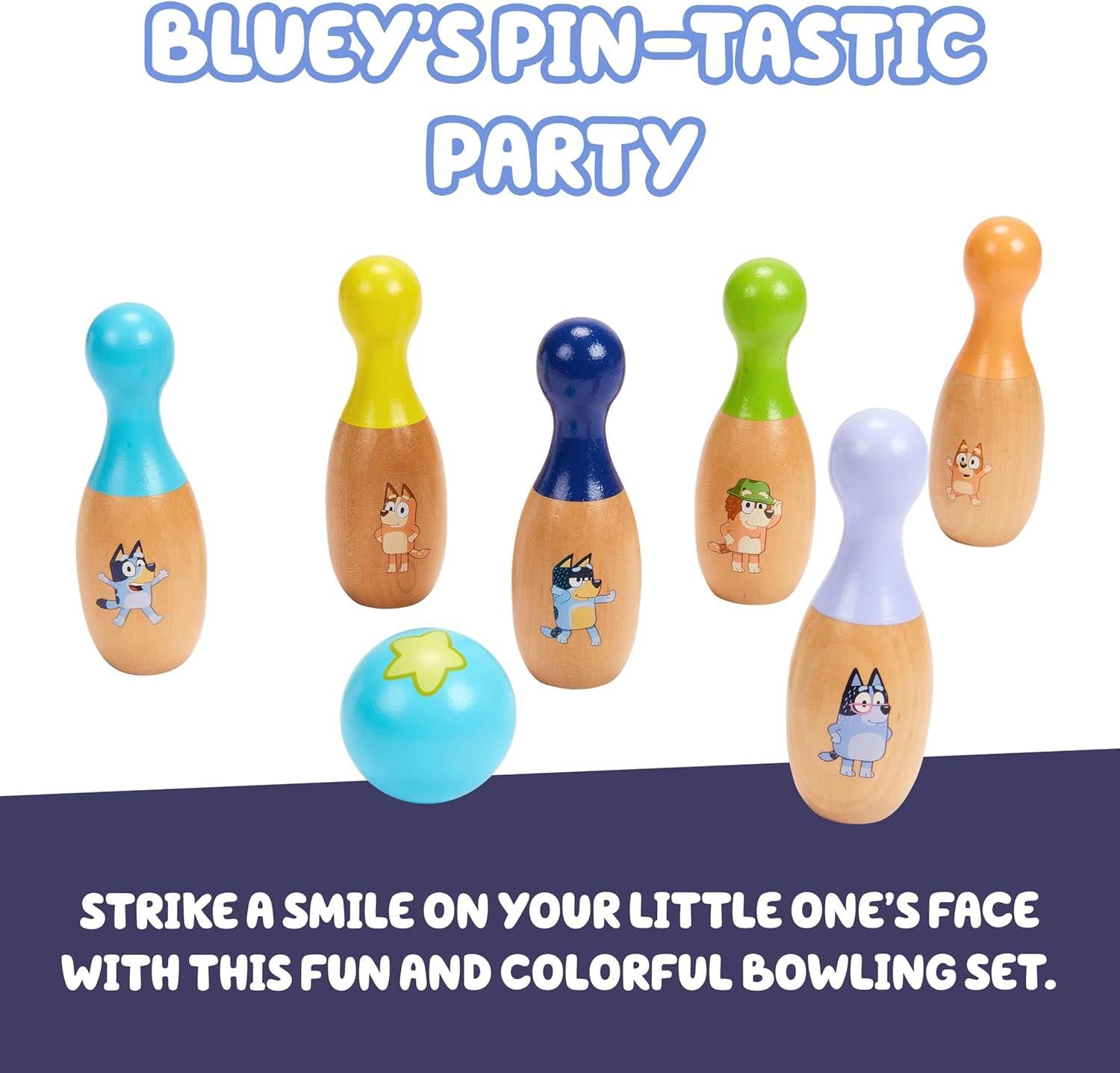 Bluey Wooden Skittles
