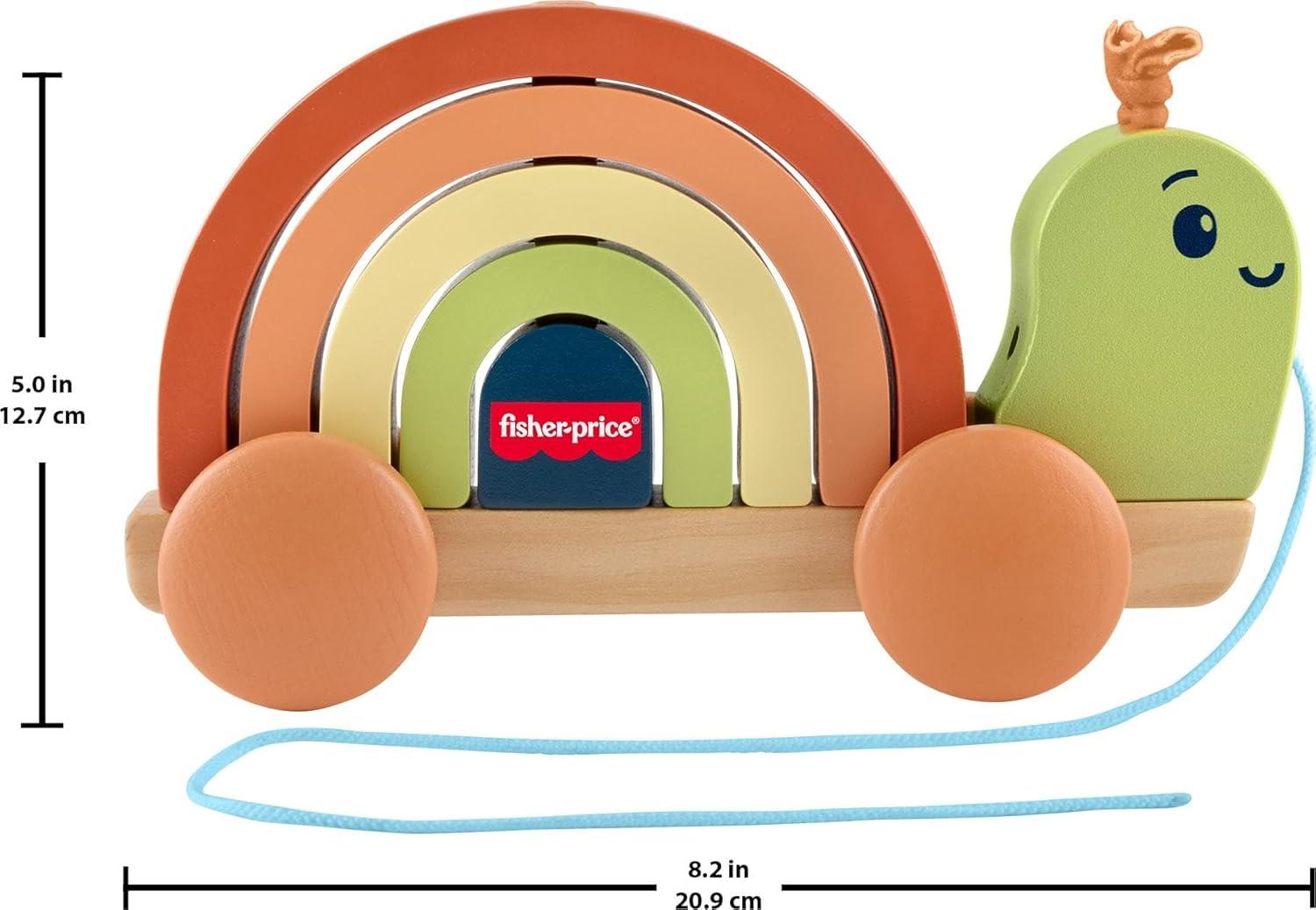 Fisher-Price Tiny Garden Wooden Pull-Along Stacking Snail Toddler
