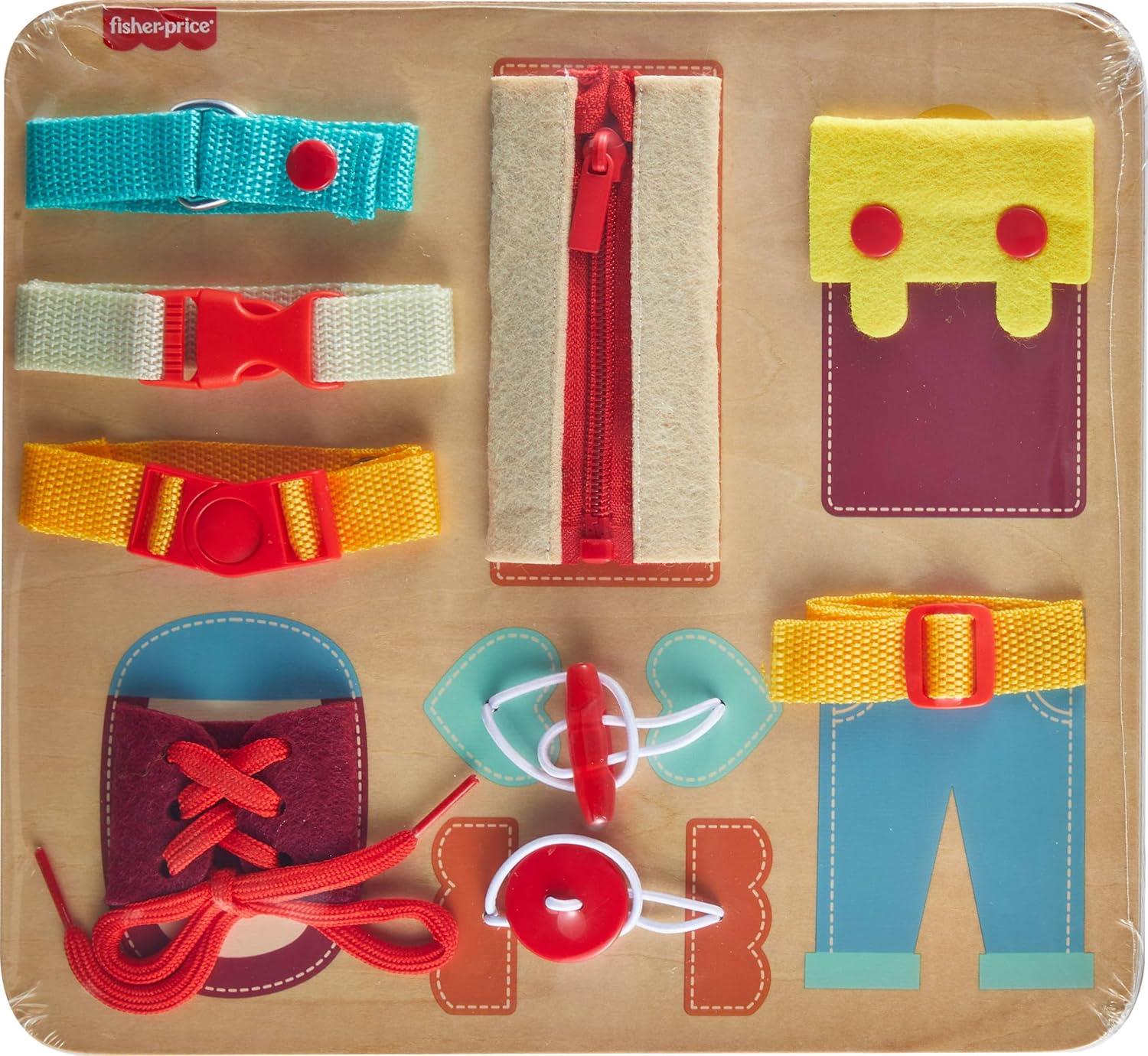 Fisher-Price Montessori Wooden Dressing Busy Board
