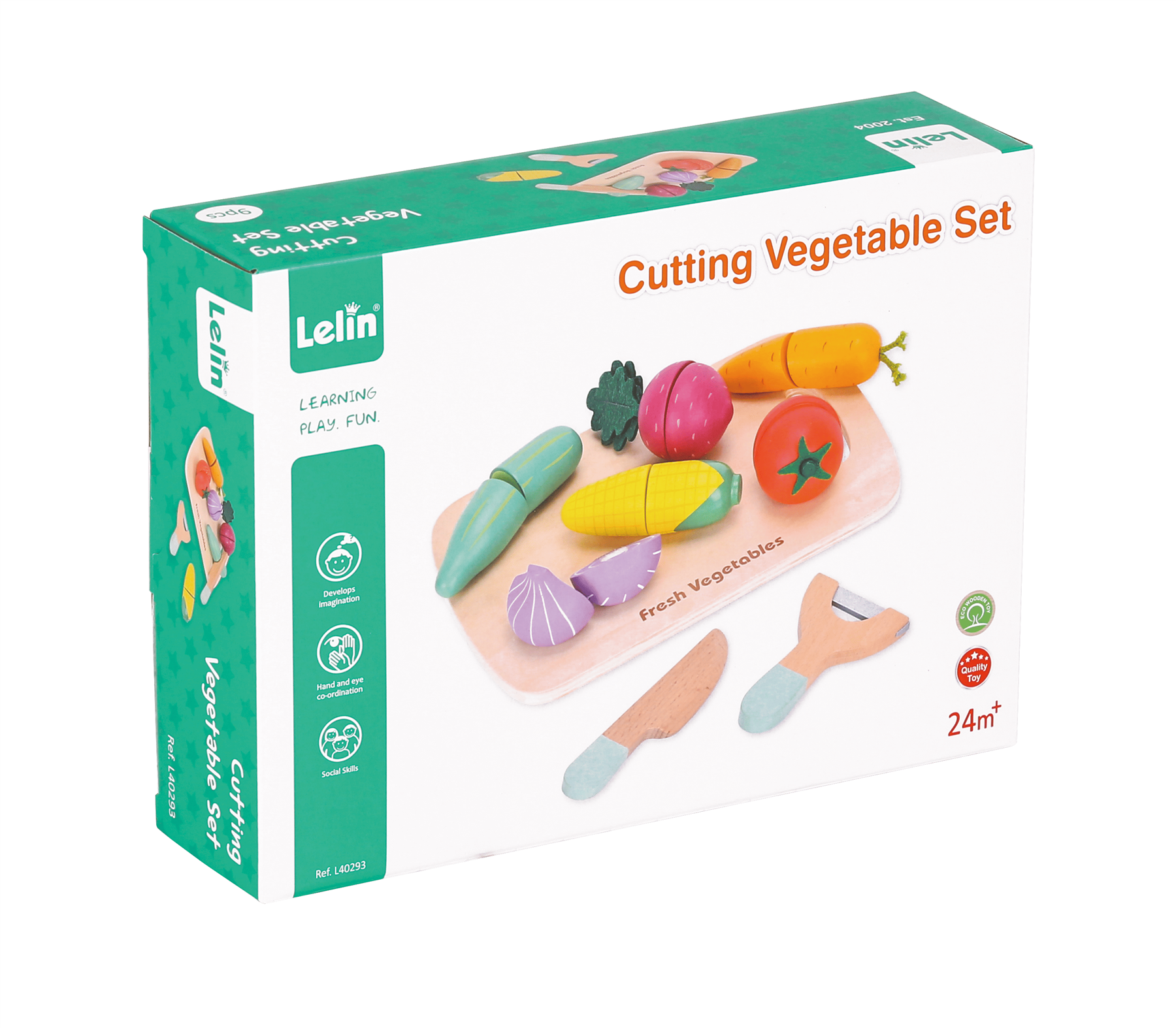 Lelin Wooden Vegetable Cut Ups Playset