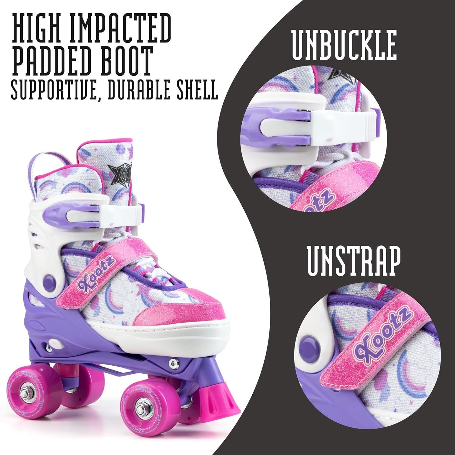 Xootz Semi Soft Jet Roller Skates 13C-3 - Pink