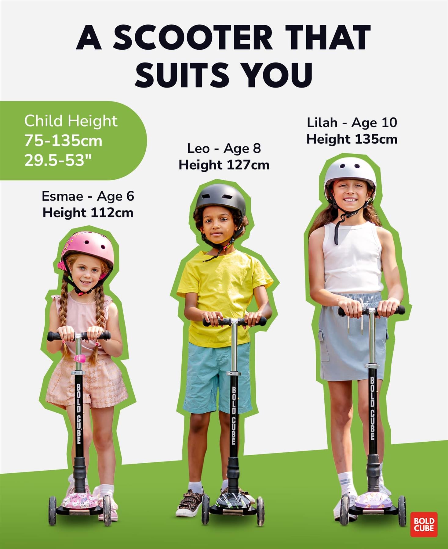 Boldcube Big 3 Wheel Scooter - Swift Green