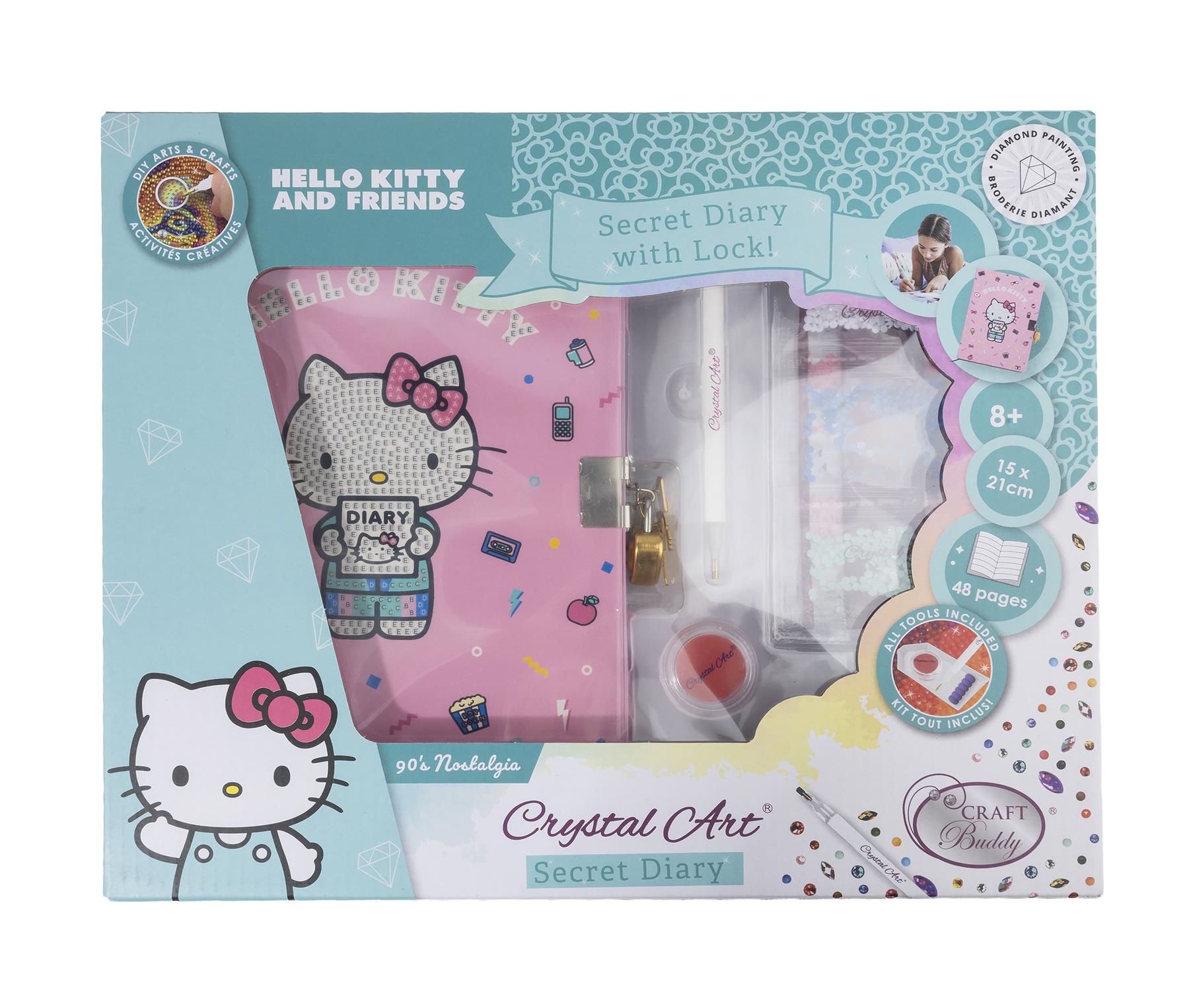 Hello Kitty and Friends Diary Crystal Art Secret Diary