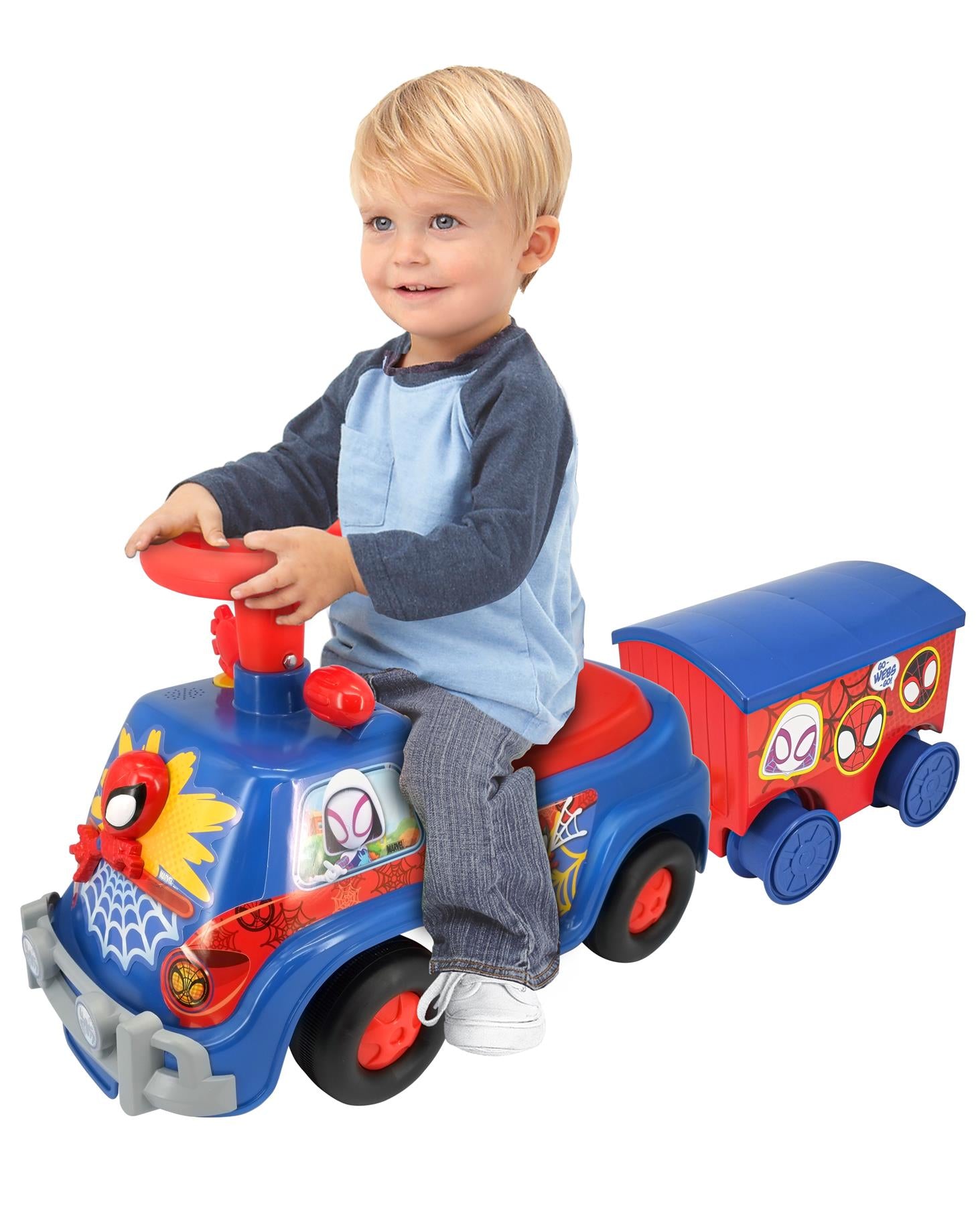 Spidey and His Amazing Friends Lights 'n' Sounds Ride On with Trailer