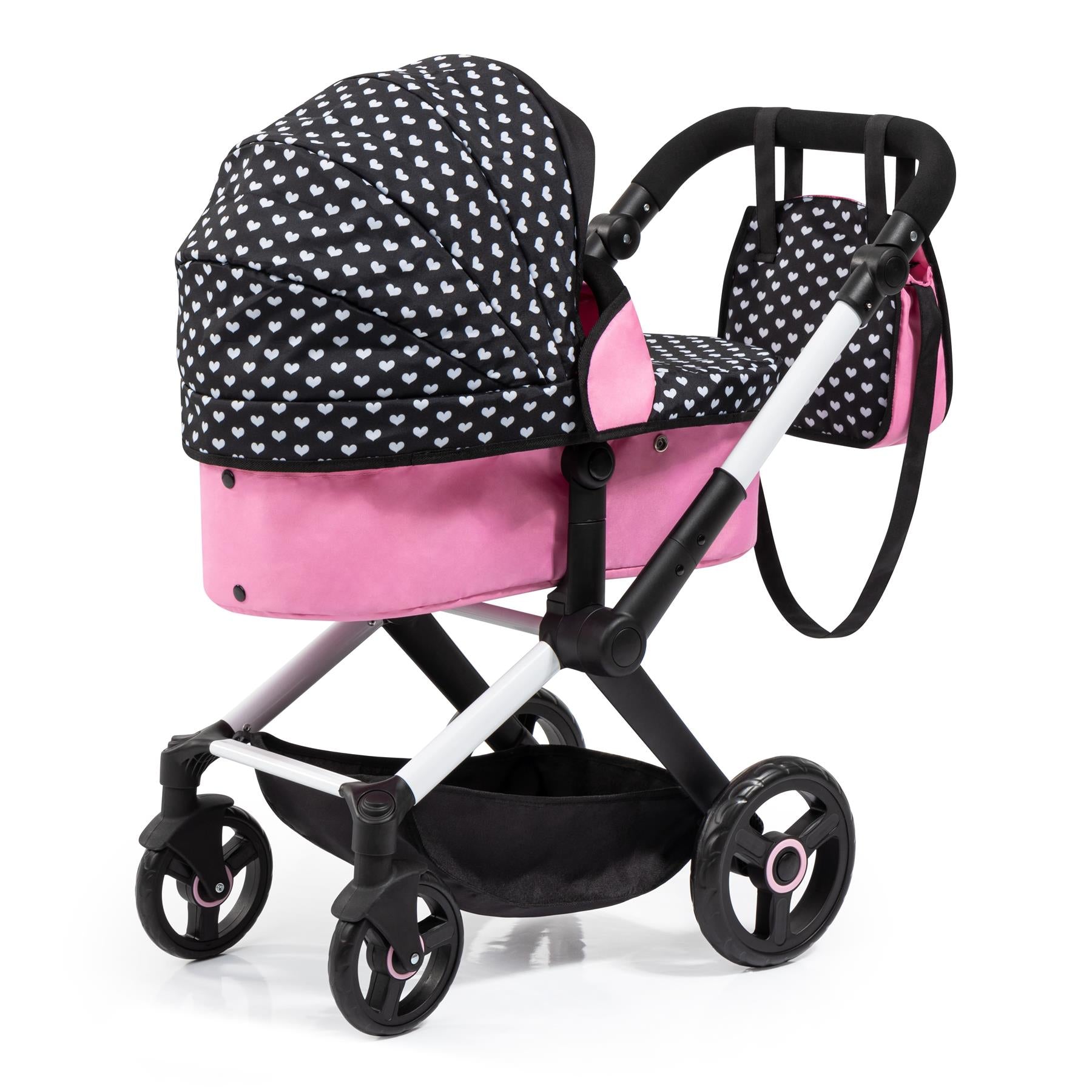 Bayer Doll Pram Xeo - Pink & Black