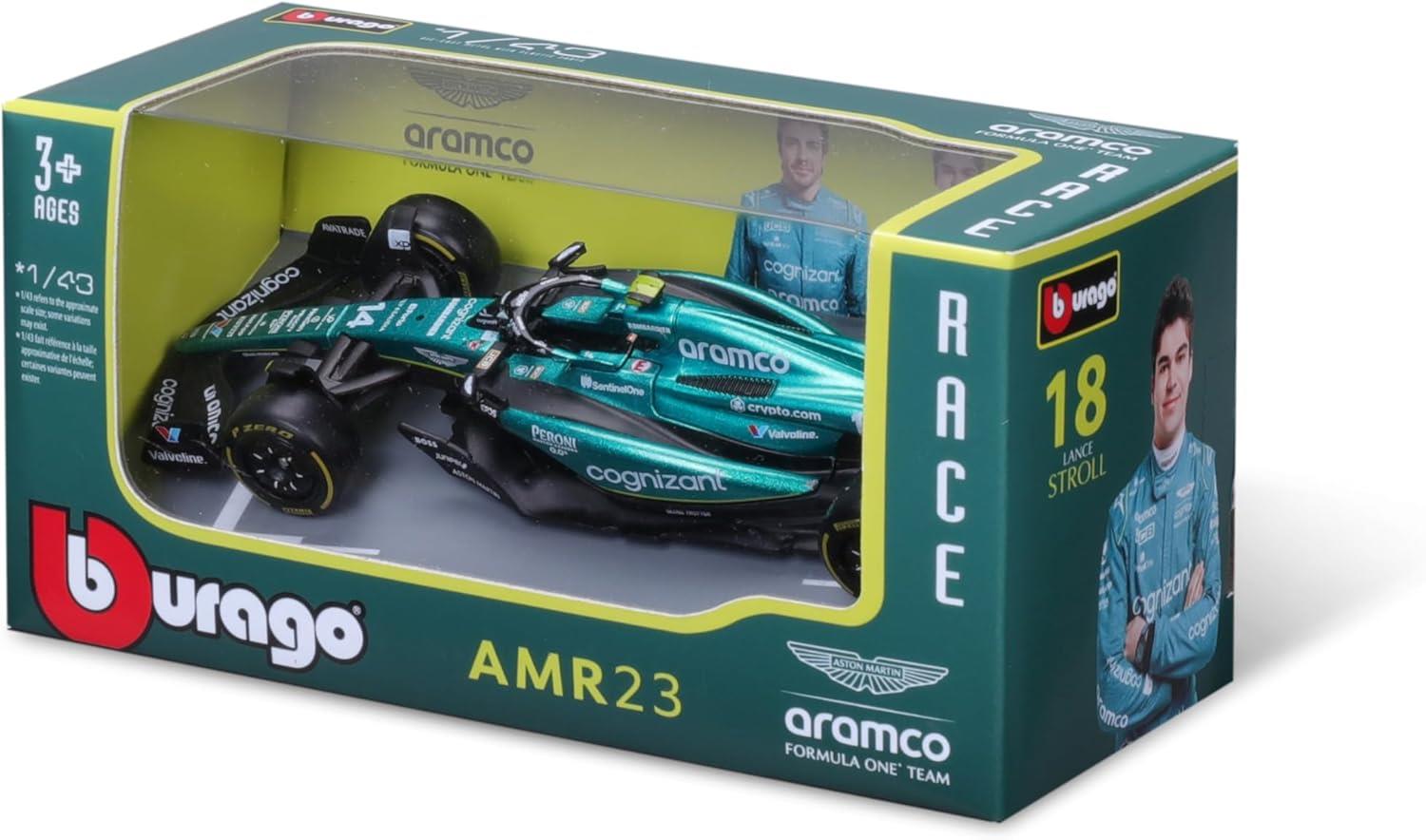 Bhurago Formula 1 1:43 Die-Cast Scale Race Car - Aston Martin
