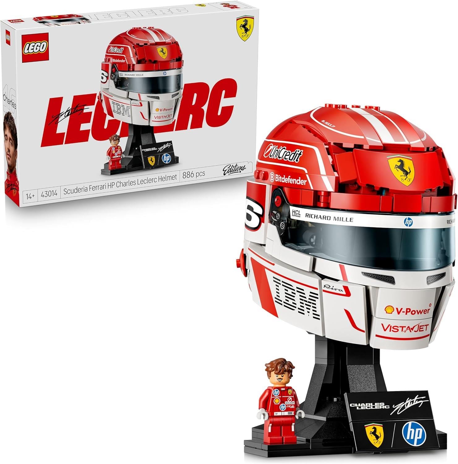 LEGO F1 Scuderia Ferrari HP Helmet - Leclerc Helmet 43014