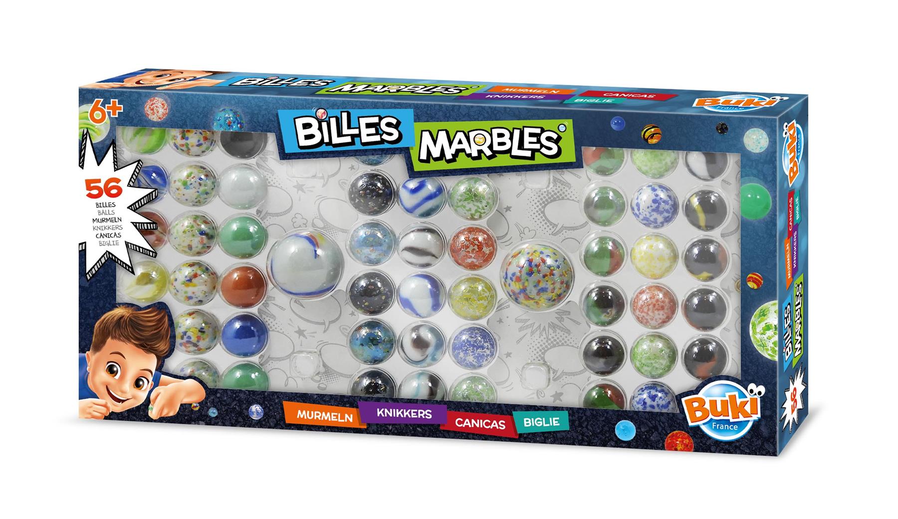 Buki France Box of 56 Marbles