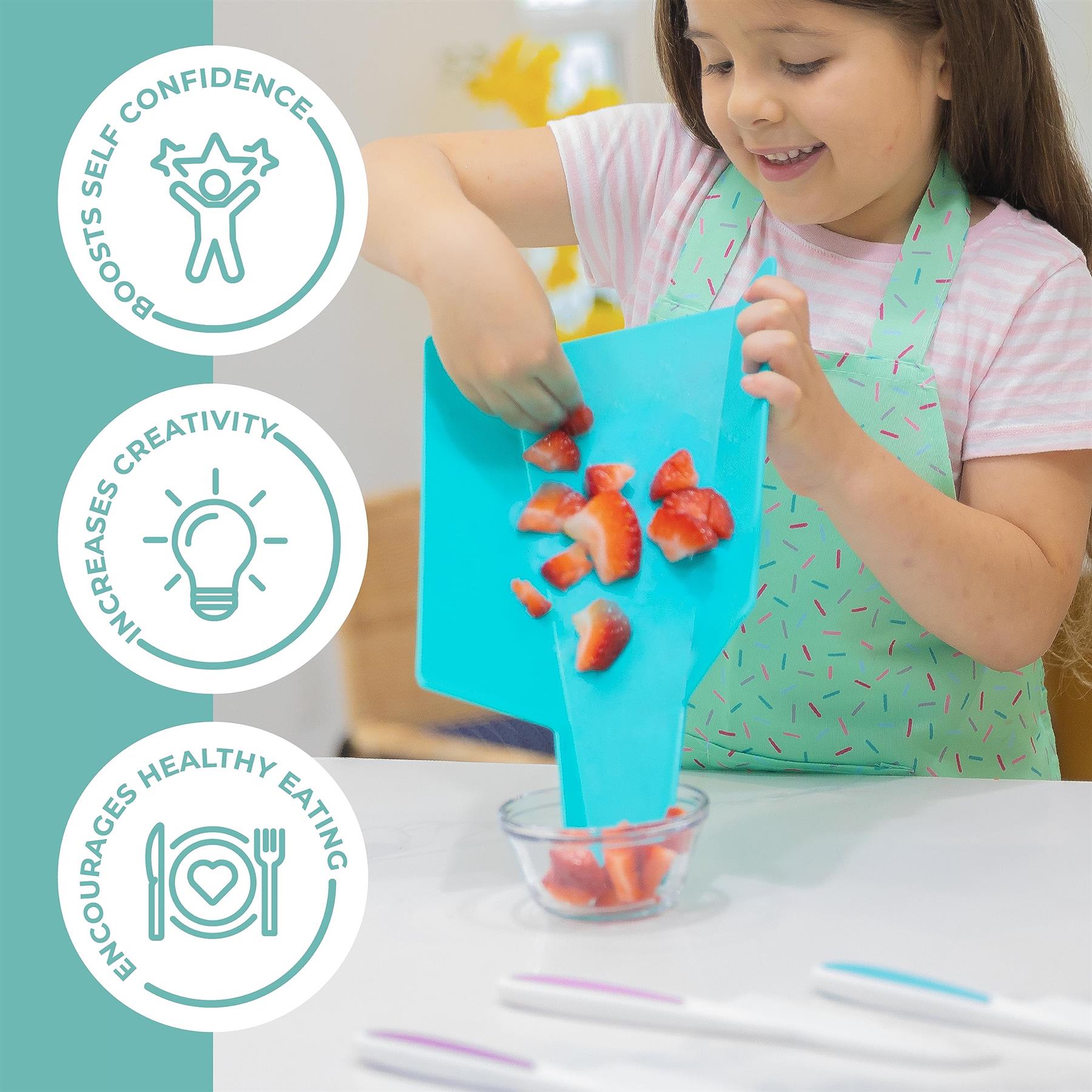 Tovla Jr. Montessori Premium Nylon Knives & Foldable Cutting Board Set