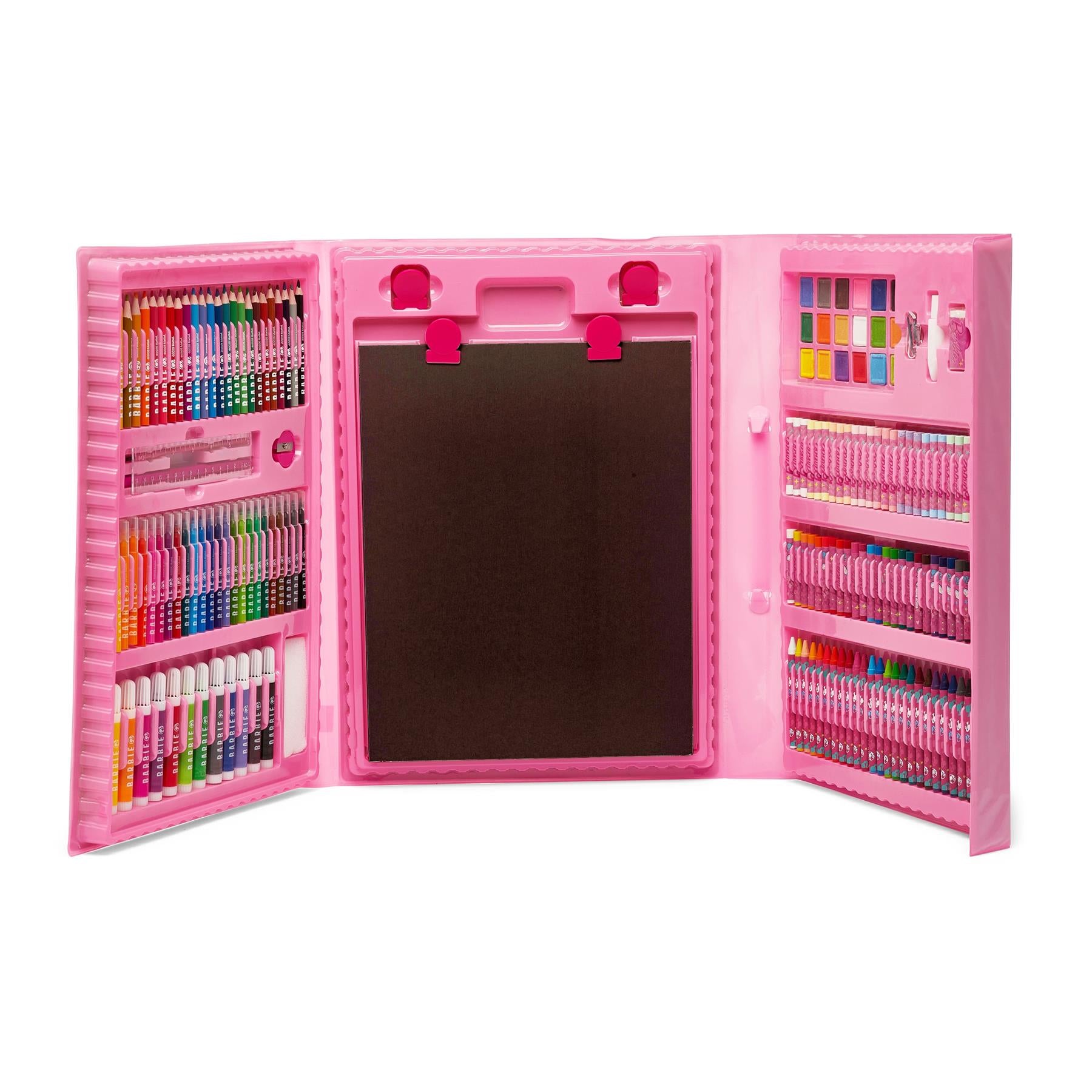 Barbie 162 Piece Childrens Easel Set with Whiteboard, Chalkboard & Accessories