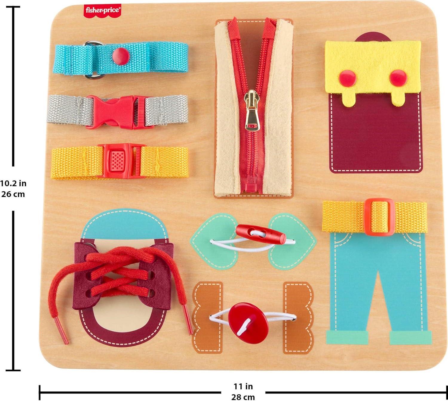 Fisher-Price Montessori Wooden Dressing Busy Board