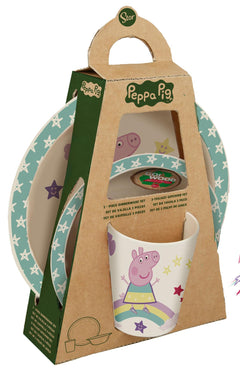 Peppa Pig Bamboo 3 Piece Dinner Set