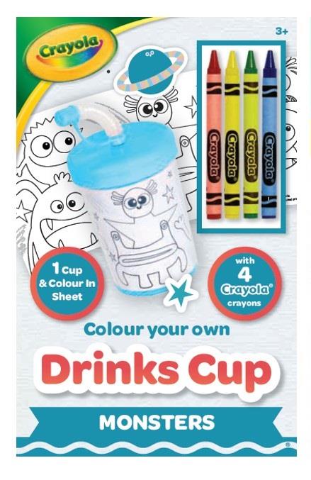 Crayola Colour Your Own Assorted Pony  Club Drink Cup with 4 Crayons