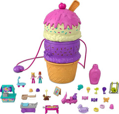 Polly Pocket Ice Cream Spin 'n Surprise Compact Playset