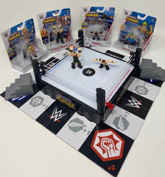 WWE Micro Maniax Battle Game On Ring and 6 Figures Playset