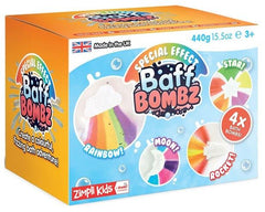 Zimpli Special Effect Bath Bombs 4 Pack - Cloud Rainbow, Rocket, Moon & Star Set