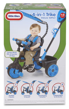 Little Tikes 4-in-1 Deluxe Edition Trike - Neon Blue