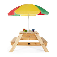 Plum Wooden Picnic Table with Parasol