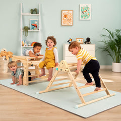 TP Active-Tots Wooden Climbing Triangle, Cube Bridge & Slide Set