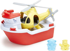 Green Toys Rescue Boat and Helicopter Bath Playset
