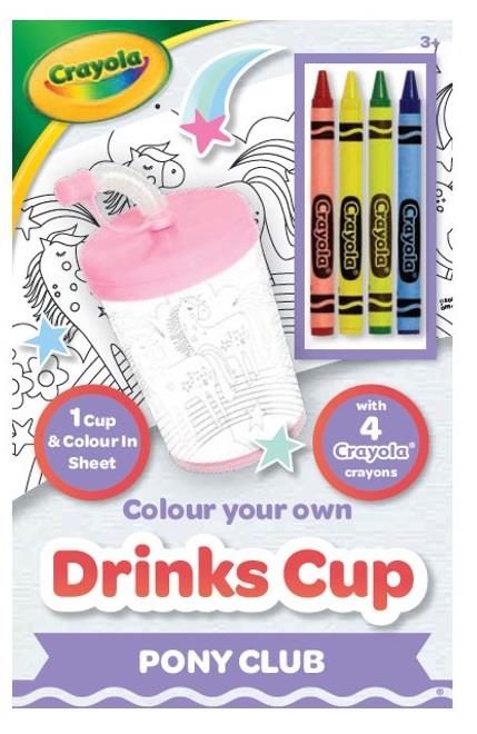 Crayola Colour Your Own Assorted Monsters Drink Cup with 4 Crayons