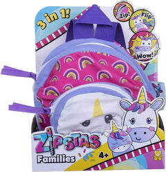 Zipstas Families Cuddly Unicorn 3in1 Reversible Backpack