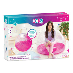 Three Cheers For Girls Pink Glitter Confetti Inflatable Chair