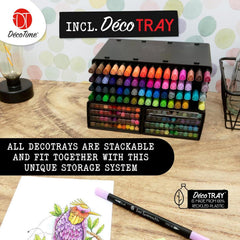 DecoTime 88 Colouring Pencils with Storage Deco Tray