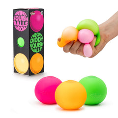 Neon Diddly Squish Balls 3 Pack
