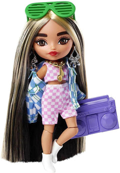 Barbie Extra Minis Checkered Co-ord Set 5.5 inch Doll