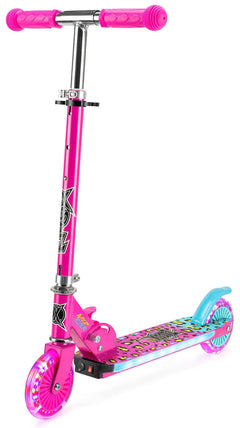 Xootz Wild Rider LED Scooter - Pink Leopard