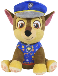PAW Patrol Chase 33cm Sitting Plush with Printed Seasonal Jumper