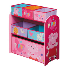 Peppa Pig Wooden Toy Organiser with 6 Storage Bins