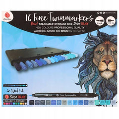 Deco Time 16 Fine Twinmarkers - Blue