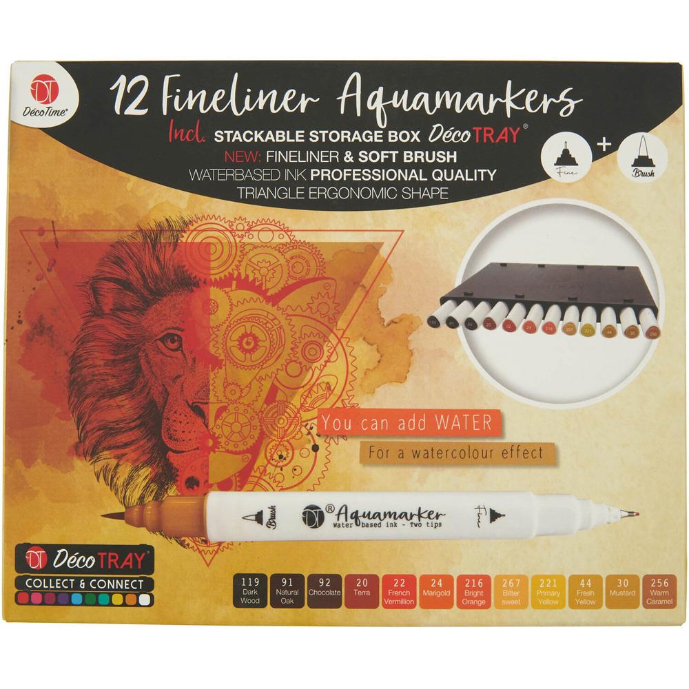 Deco Time Purple Fineliner Aquamarkers 12 Pack