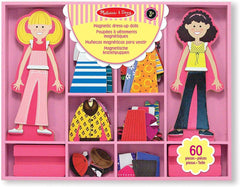 Melissa & Doug Wooden Emma and Abby Magnetic Dress Up Dolls