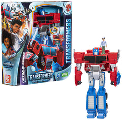 Transformers EarthSpark Spin Changer - Optimus Prime and Robby Malto Figure
