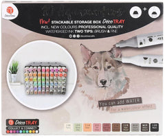 Deco Time 10 Aqua Markers in Deco Tray - Grey