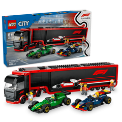 LEGO City F1 Truck with RB20 & AMR24 F1 Cars 60445