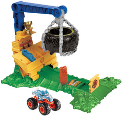 Hot Wheels Monster Trucks Arena Smashers Rhinomite Chargin’ Challenge Playset